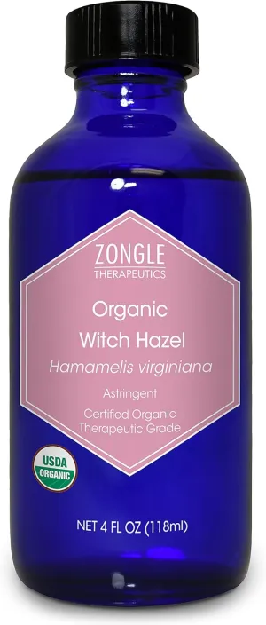 Organic, Witch Hazel – 100% Pure, Witch Hazel, for Face, Acne, Butt, Skin, Scalp, Hair, Body by Zongle Therapeutics, 4 OZ