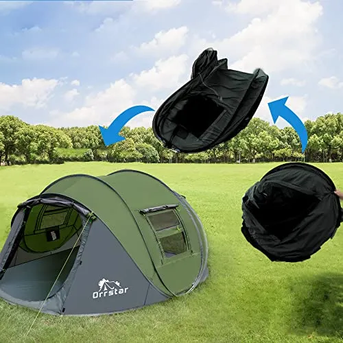 Orrstar Pop Up Tents for Camping 4 Person Waterproof Family Tent