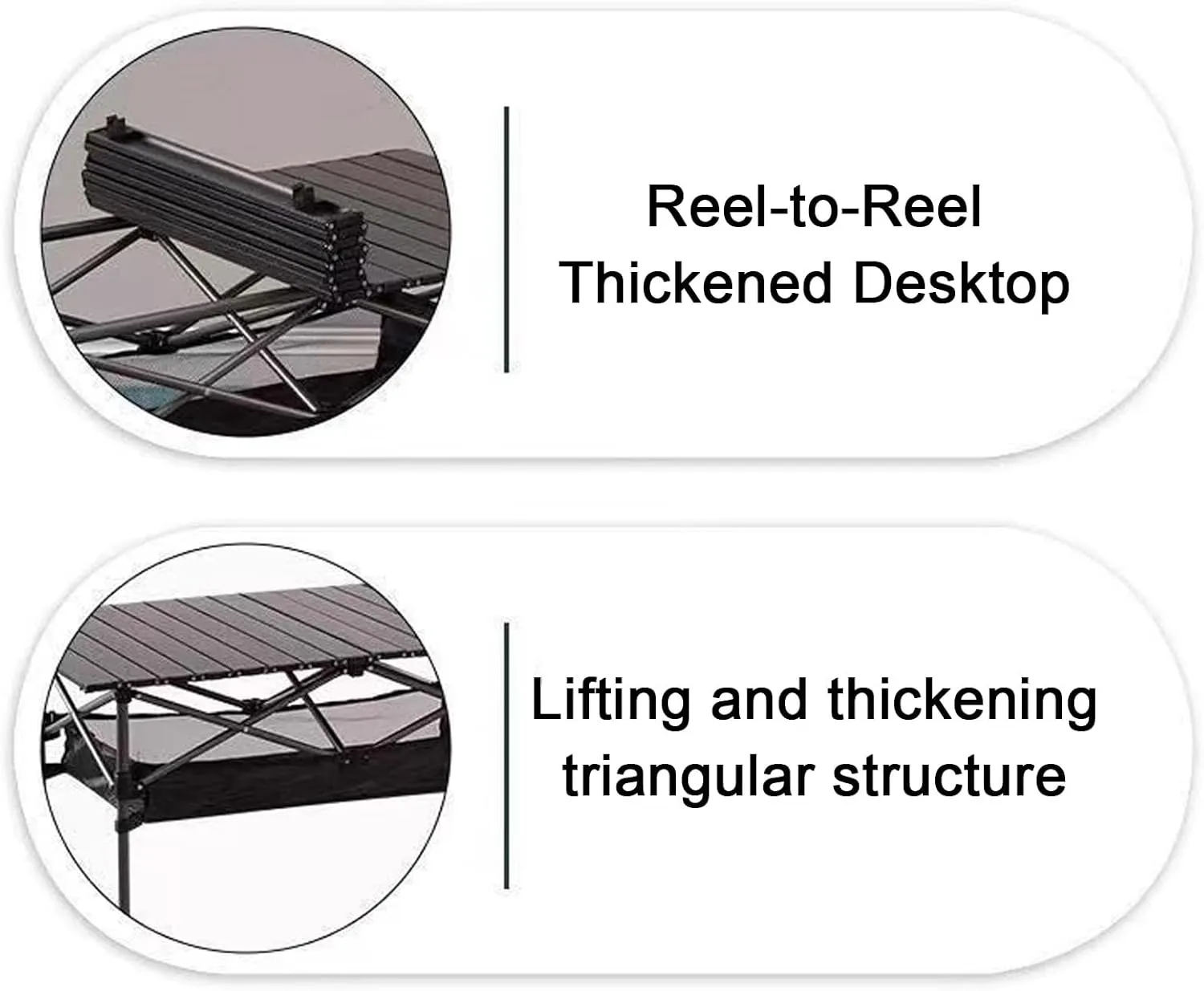 Outdoor Liftable Egg Roll Table, Folding Table, Portable Picnic Table Height Adjustable with Carrying Bag,Suitable for Outdoor,Camping,Picnic, Backyard and Barbecue,Suitable for 2-4 People(Black,37.4X