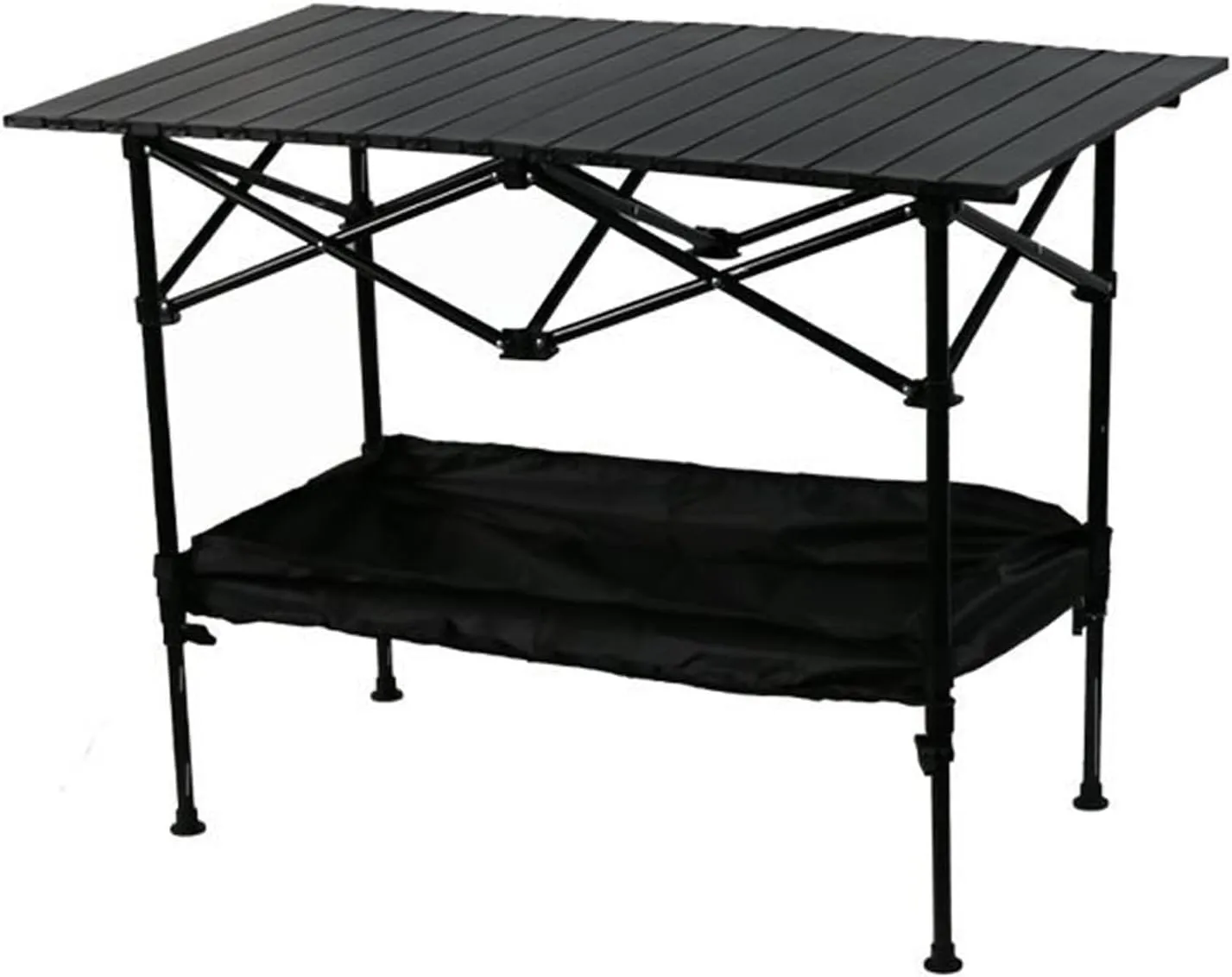 Outdoor Liftable Egg Roll Table, Folding Table, Portable Picnic Table Height Adjustable with Carrying Bag,Suitable for Outdoor,Camping,Picnic, Backyard and Barbecue,Suitable for 2-4 People(Black,37.4X