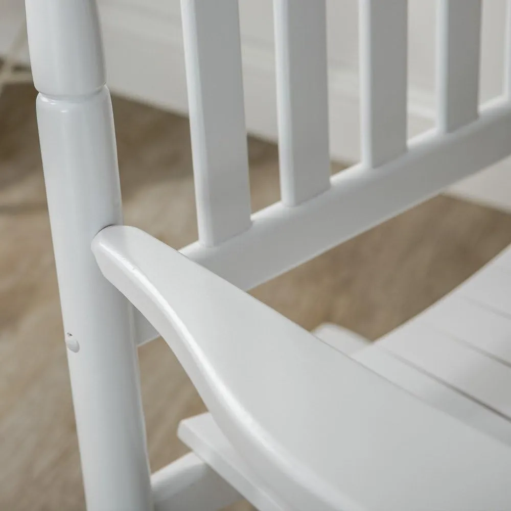 Outdoor Patio Rocking Chairs Folding Side Table Set of 3 Piece Porch Wooden Rockers Small Foldable End Table Furniture Indoor Outside Camping Balcony Garden Lawn and Bistro, White