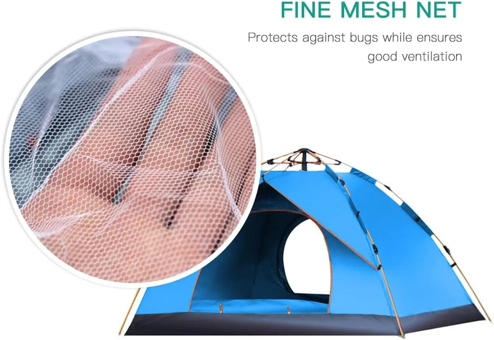 Outdoor Pop Up Tent Water-Resistant Portable Camping Tent for 1-2/3-4 People Family Tent