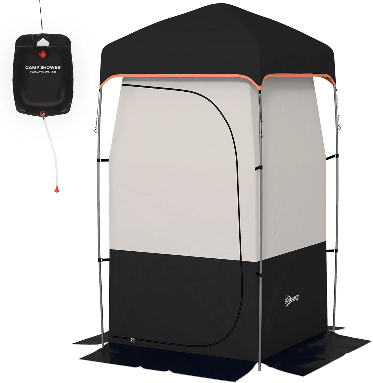 Outdoor Shower Tent Changing Room Privacy Portable Camping Shelters with Floor & Shower Bag for Camping Hiking Beach