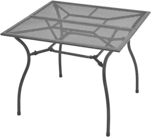 Outdoor Table Anthracite Steel Dining Furniture, Square Portable Side Table for Camping Kitchen 35.4 in x 35.4 in