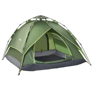 Outsunny 2 Man Pop Up Tent Camping Festival Hiking Family Travel Shelter Portable Double Layer Automatic Outdoor