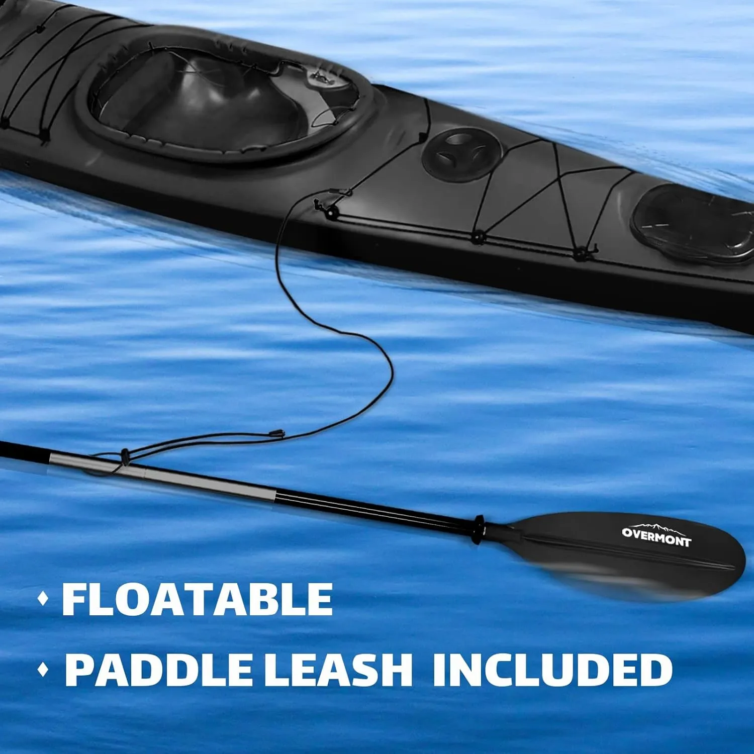 Overmont Kayak Paddles with Leash - Heavy Duty Aluminum Alloy Shaft Boating Oar for Kayaking Boating Canoeing 218cm/86in - 230cm/90.5in - 241cm/95in