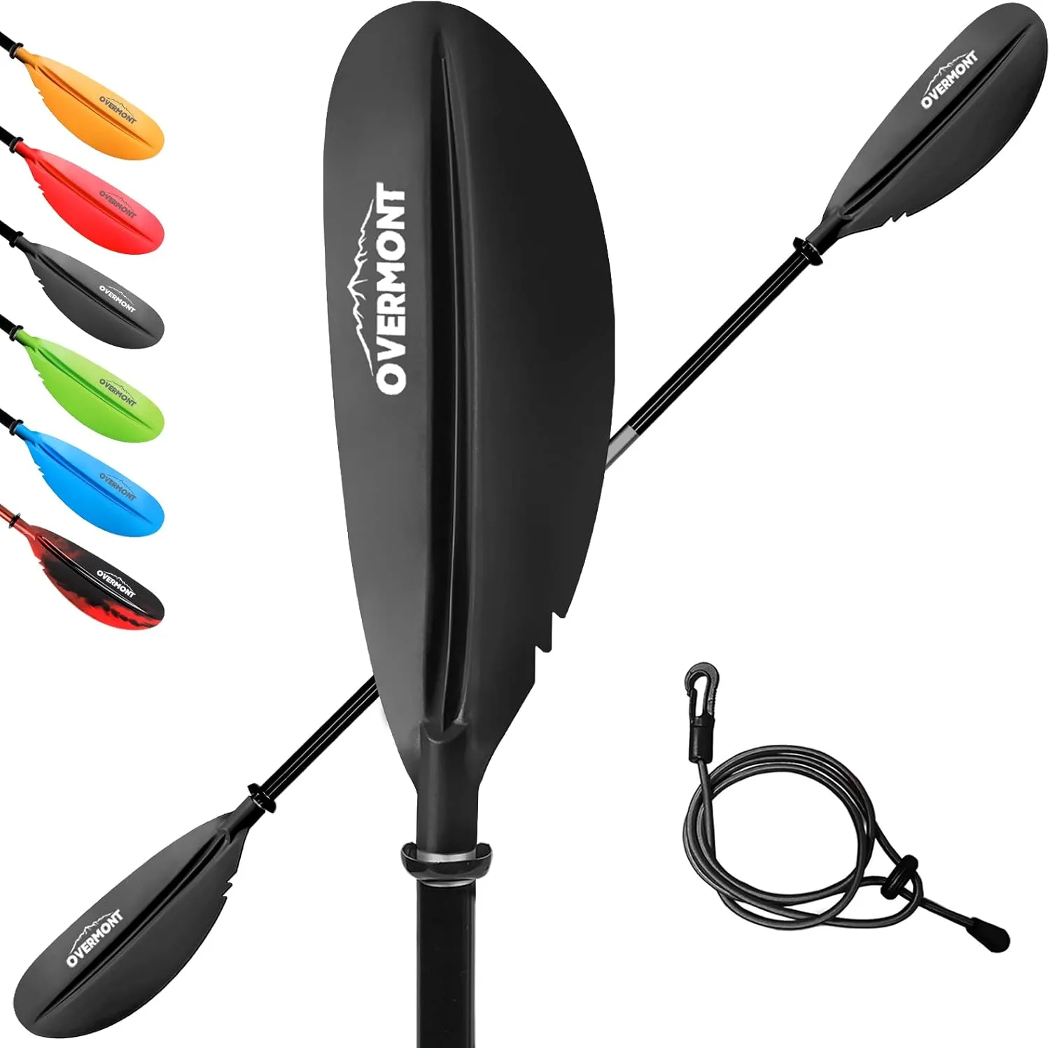 Overmont Kayak Paddles with Leash - Heavy Duty Aluminum Alloy Shaft Boating Oar for Kayaking Boating Canoeing 218cm/86in - 230cm/90.5in - 241cm/95in