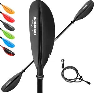Overmont Kayak Paddles with Leash - Heavy Duty Aluminum Alloy Shaft Boating Oar for Kayaking Boating Canoeing 218cm/86in - 230cm/90.5in - 241cm/95in