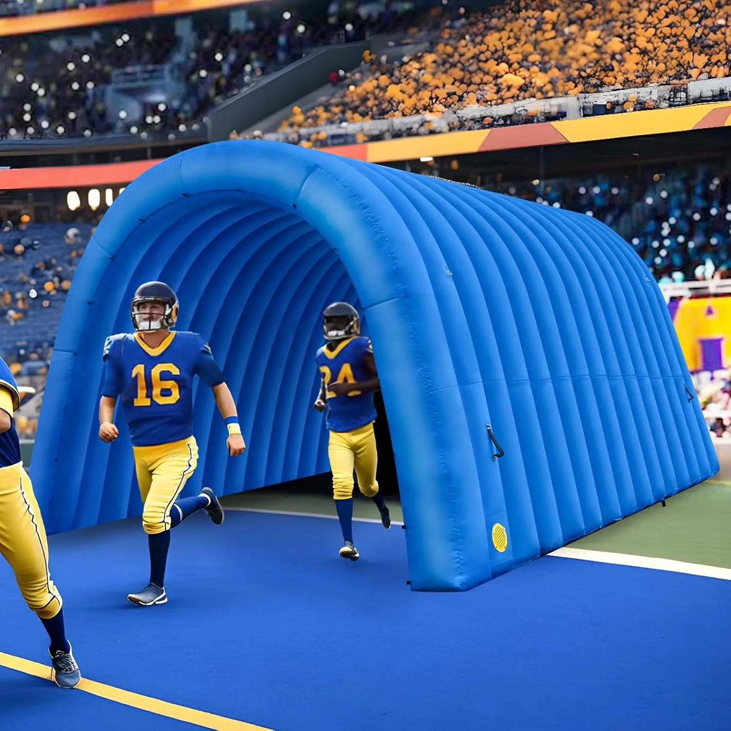 OZIS 16FT Inflatable Tunnel Sports Tunnel Entrance with Installed Blower Inflatable Tunnel Tent for Business Advertising Event Exhibition Promotion,Street,Shop,Supermarket,School(Blue, 16x10x10ft)