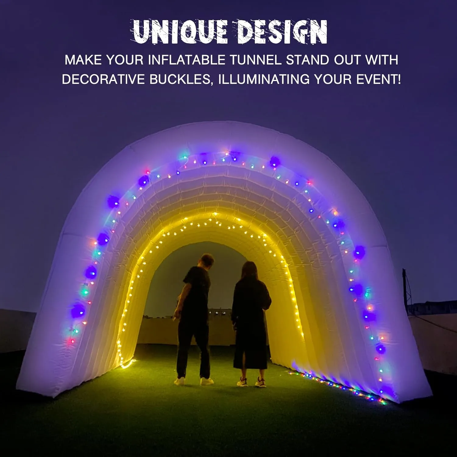OZIS 16FT Inflatable Tunnel Sports Tunnel Entrance with Installed Blower Inflatable Tunnel Tent for Business Advertising Event Exhibition Promotion,Street,Shop,Supermarket,School(Blue, 16x10x10ft)