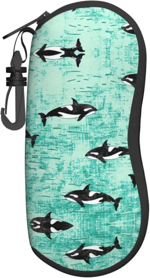 Pacific Ocean biological print Sunglass Glasses Eyeglass Case Bag Cute Aesthetic Soft Eyeglass Travel Pouch for Women Men
