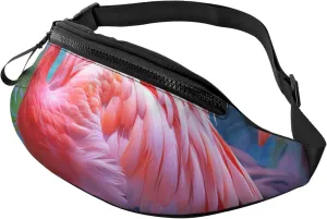 Painted Flamingo Fanny Pack for Man Women Waist Bag Adjustable Belt Casual Chest Bag Bum Bags for Travel Sports Running Hiking Waist Packs