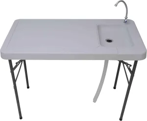 Palm Springs Outdoor Folding Portable Fish Filet & Hunting Table with Sink (45" x 24")