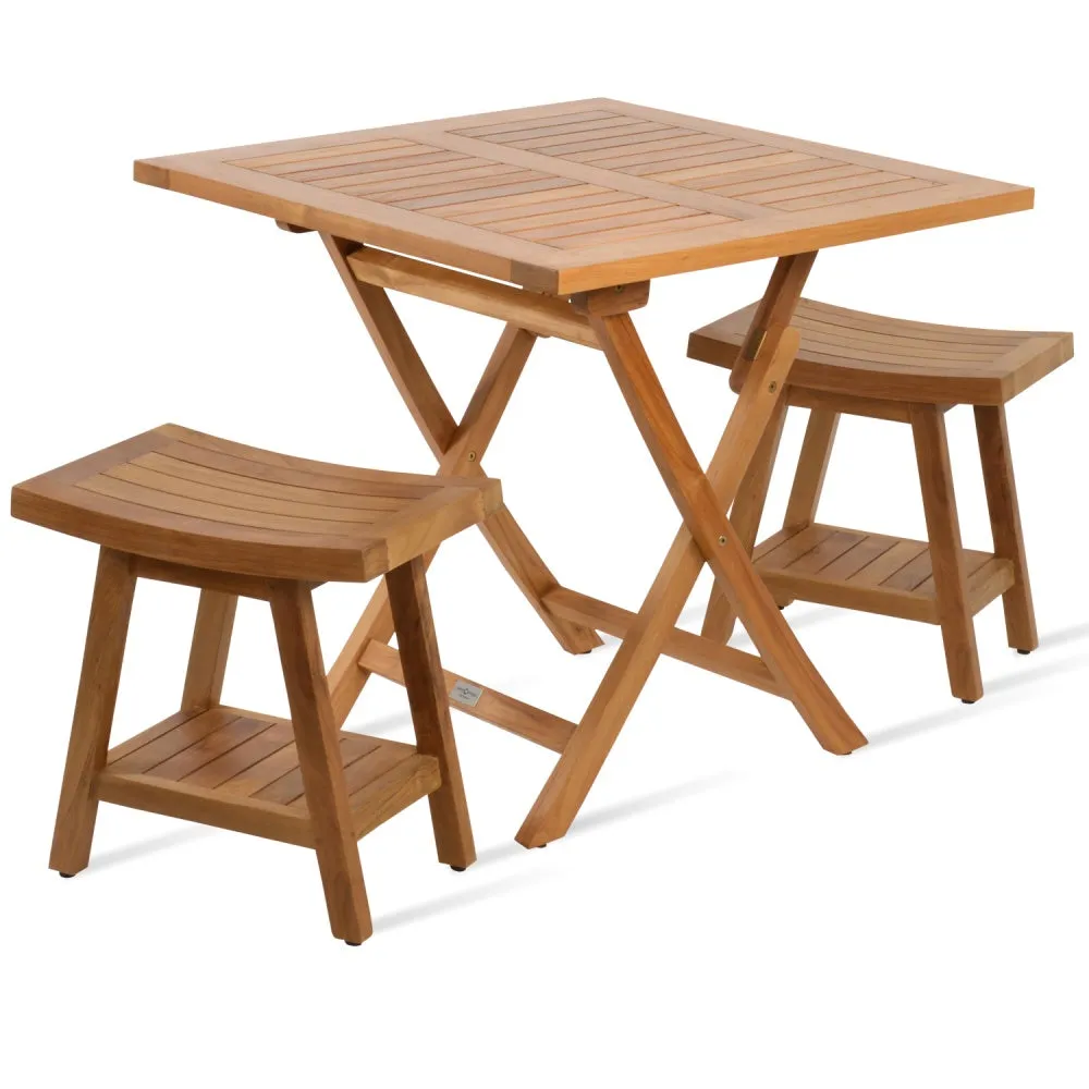 Pamela Teak Folding Square Dining Table