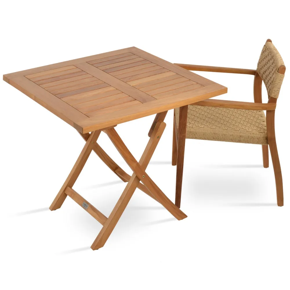 Pamela Teak Folding Square Dining Table