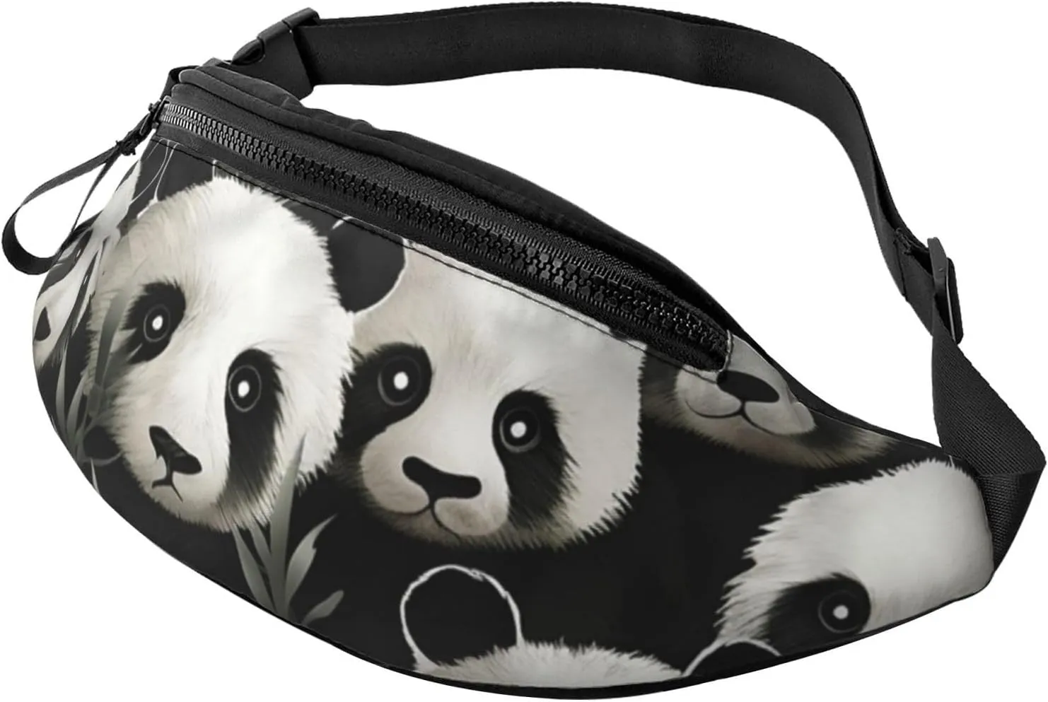 Panda Graphic Black and White Fanny Pack for Man Women Waist Bag Adjustable Belt Casual Chest Bag Bum Bags for Travel Sports Running Hiking Waist Packs