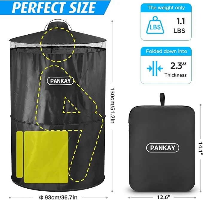 PANKAY Pop Up Privacy Tent, Portable Outdoor Camping Bathroom Toilet Tent, Collapsible Shelter for Camping & Emergency – Lightweight & Sturdy, Easy Set Up, Foldable - with Carry Bag