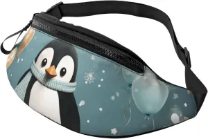 Penguin Balloon Snowflake Fanny Pack for Man Women Waist Bag Adjustable Belt Casual Chest Bag Bum Bags for Travel Sports Running Hiking Waist Packs