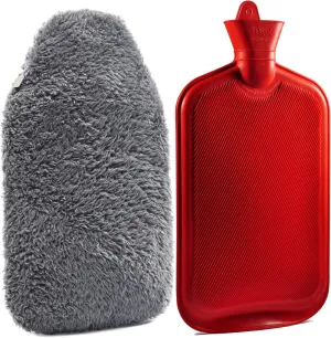 Peterpan Teddy Charcoal Rubber Hot Water Bottle Cover, Size: XXX-Large, Hot Water Bag for Pain Relief, BPA & Phthalates Free,100 Fl Oz Capacity, Gray