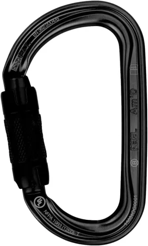 PETZL, AM'D Carabiner, Black, Twist-Lock