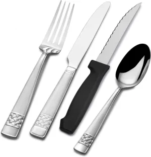 Pfaltzgraff Carlisle 16-Piece 18/0 Stainless Steel Flatware Set, Service For 4