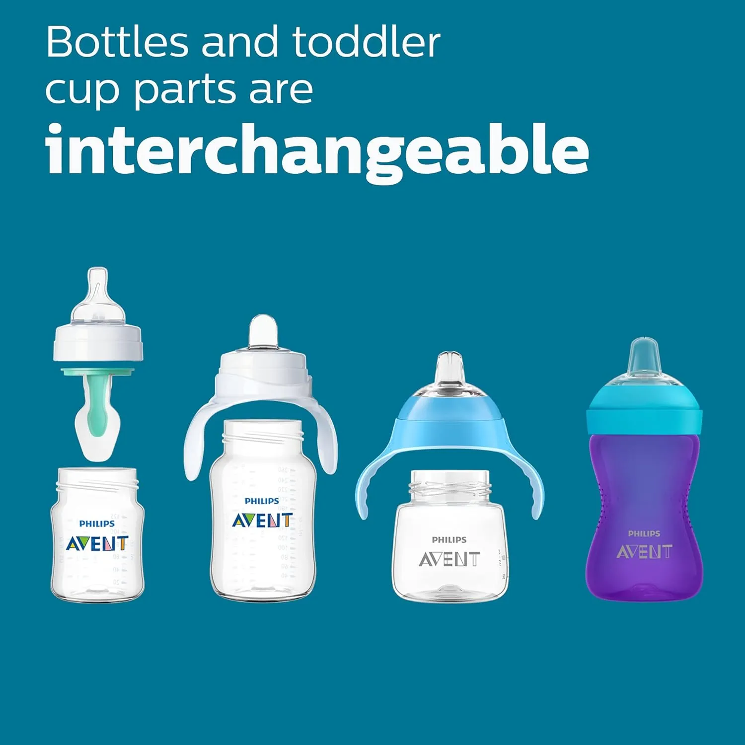 Philips Avent Anti-Colic Baby Bottle with AirFree Vent, 9oz, with Flow 2 Nipples, 1m , 2pk, Clear, SCY703/02