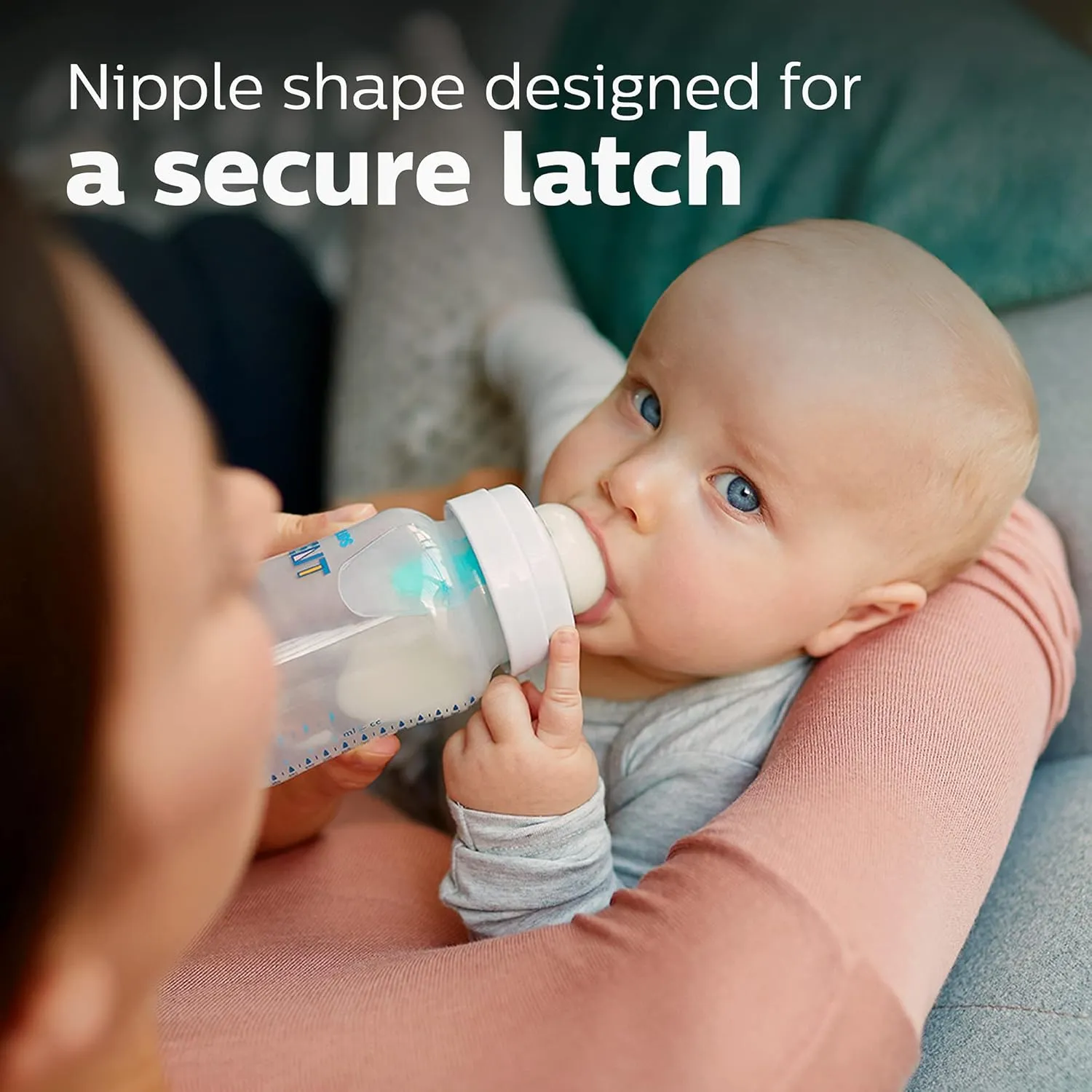 Philips Avent Anti-Colic Baby Bottle with AirFree Vent, 9oz, with Flow 2 Nipples, 1m , 2pk, Clear, SCY703/02