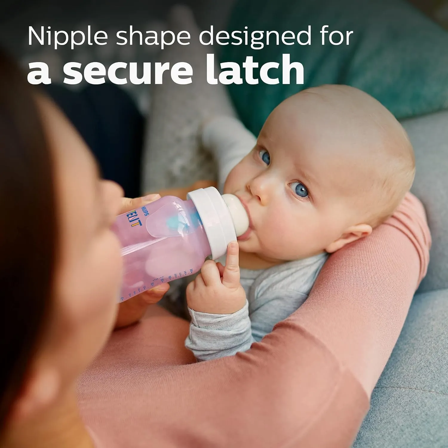 Philips Avent Anti-Colic Baby Bottle with AirFree Vent, 9oz, with Flow 2 Nipples, 1m , 4pk, Pink, SCY703/14