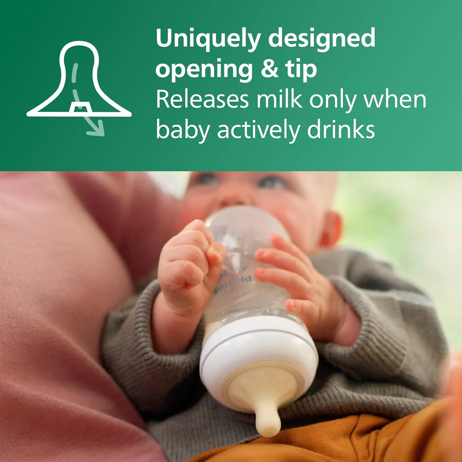 Philips Avent Natural Glass Baby Bottle with Natural Response Nipple (Medium Flow, Flow 3), 8oz, SCY913/01