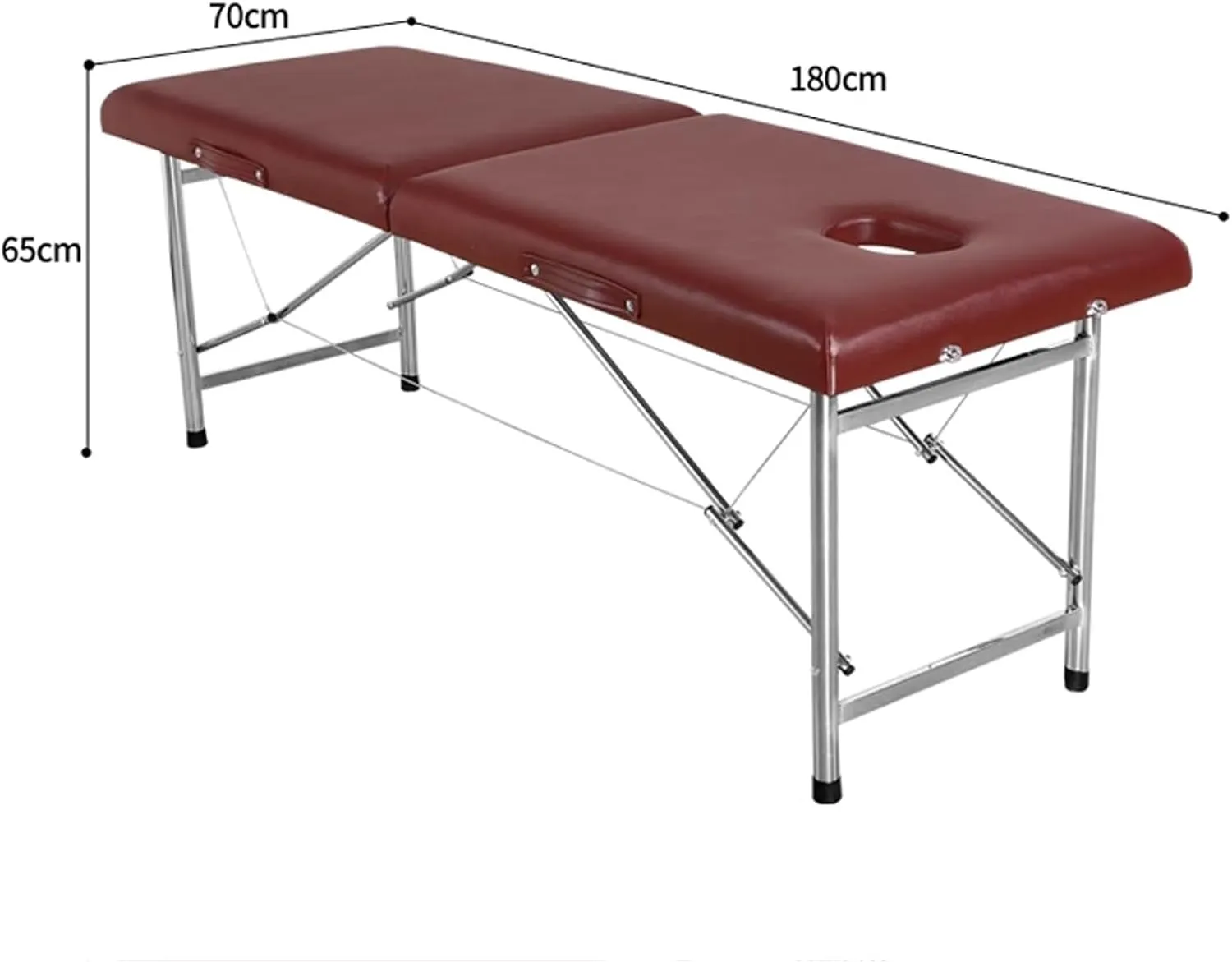 Physical Therapy Table for Home, 26 LBs Light Weight 2 Section Foldable Tattoo Bed Care Spa Lash Bed, Includes Pillow, Bed Cover and Handbag (Color : Pink, Size : 180 * 70 * 65cm-A)