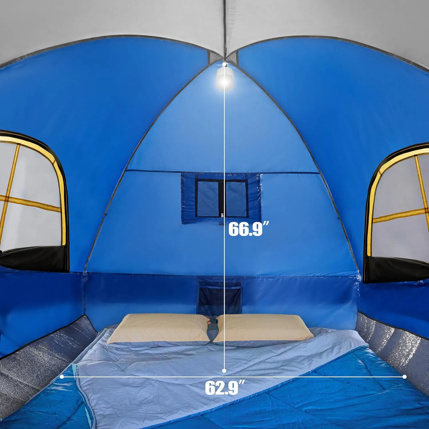 Pickup Truck Tent, Waterproof PU2000mm Double Layer for 6.5 FT Truck Bed, Portable Bed Tent for Camping, Blue