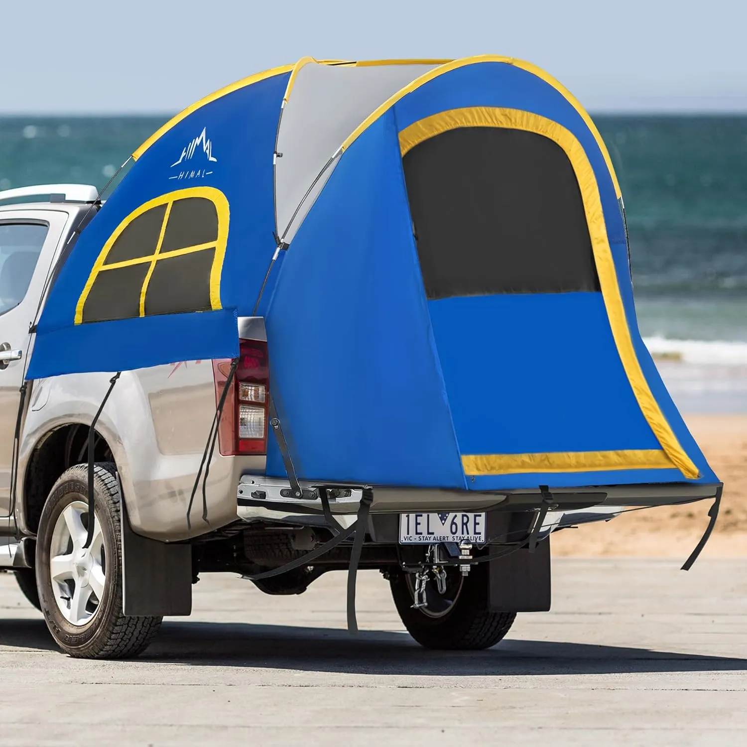 Pickup Truck Tent, Waterproof PU2000mm Double Layer for 6.5 FT Truck Bed, Portable Bed Tent for Camping, Blue