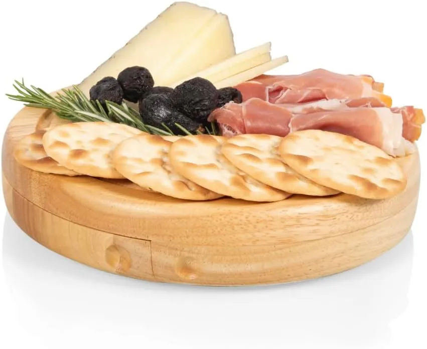 PICNIC TIME NFL Brie Cheese Board and Knife Set - Charcuterie Board Set - Wood Cutting Board