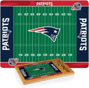 PICNIC TIME NFL Football Field Icon Glass Top Cutting Board & Knife Set, (Parawood & Bamboo)