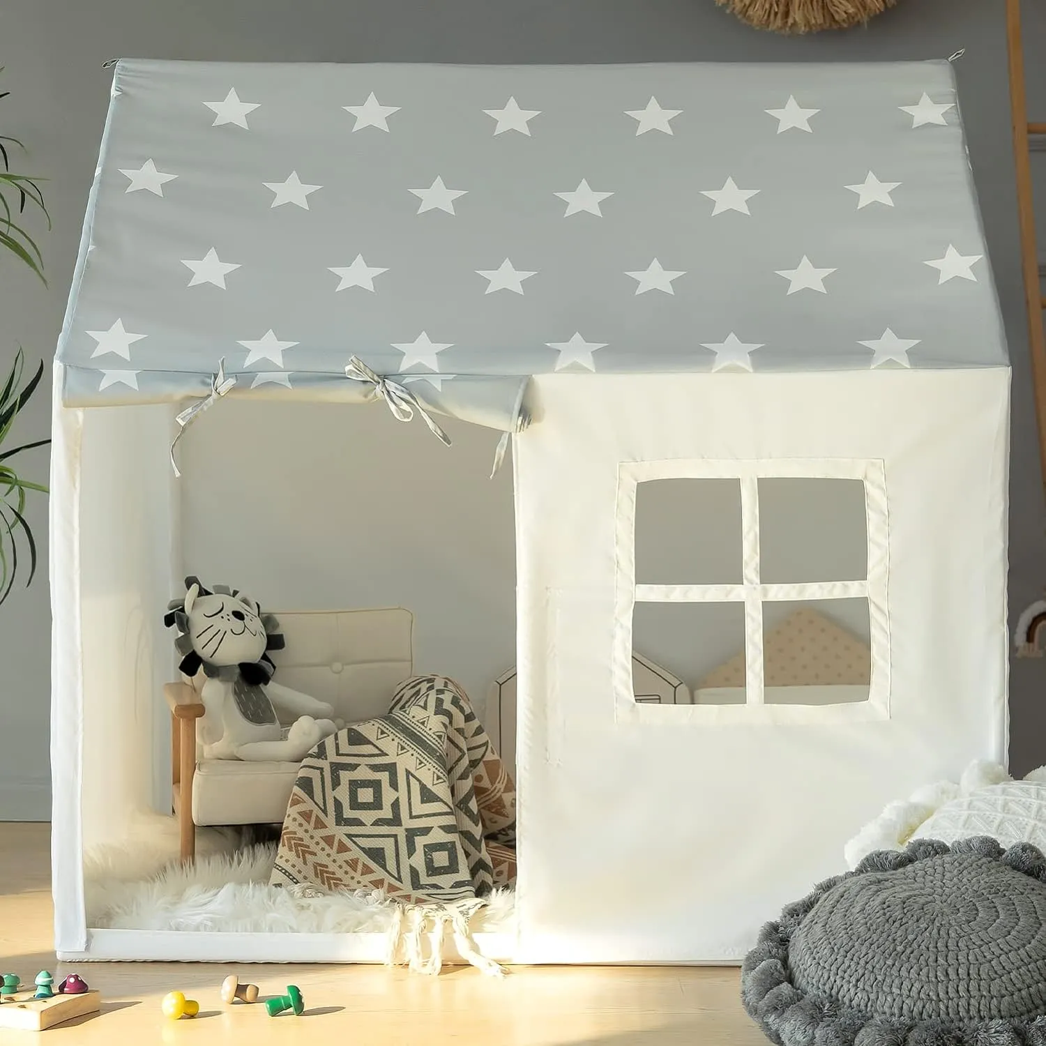 Play Tent with Star Light, Kids Tent Playhouse Indoor Tent for Toddler for Boys Girls Play House Tents Children Play Tent Toys Gift