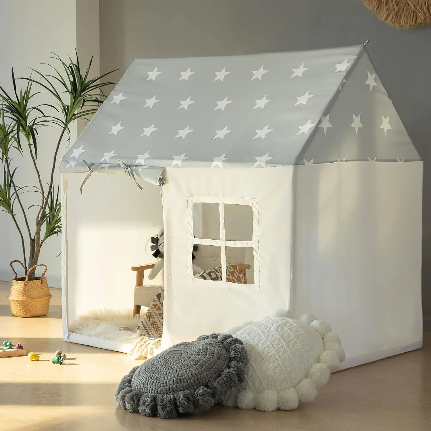 Play Tent with Star Light, Kids Tent Playhouse Indoor Tent for Toddler for Boys Girls Play House Tents Children Play Tent Toys Gift