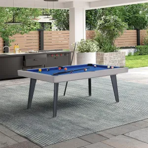 Playcraft Santorini 82" Outdoor Slate Pool Table with Dining Top Benches and Ping Pong