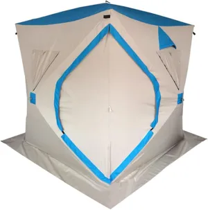 Pop-Up Ice Fishing Shelter 3-4 Person Portable Portable Ice Shanty Tent for 3-4 Person Waterproof Ice Fishing Tent w/Carrier Bag and Ice Anchors