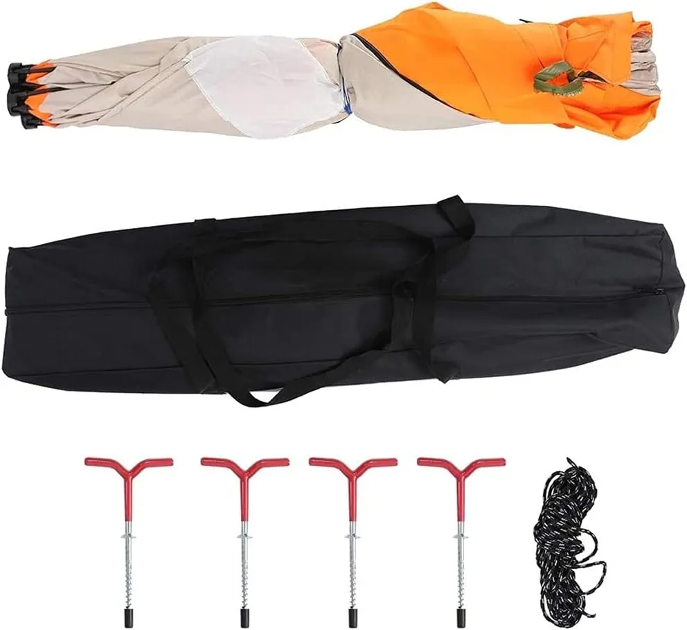 Pop-Up Ice Fishing Shelter 3-4 Person Portable Portable Ice Shanty Tent for 3-4 Person Waterproof Ice Fishing Tent w/Carrier Bag and Ice Anchors