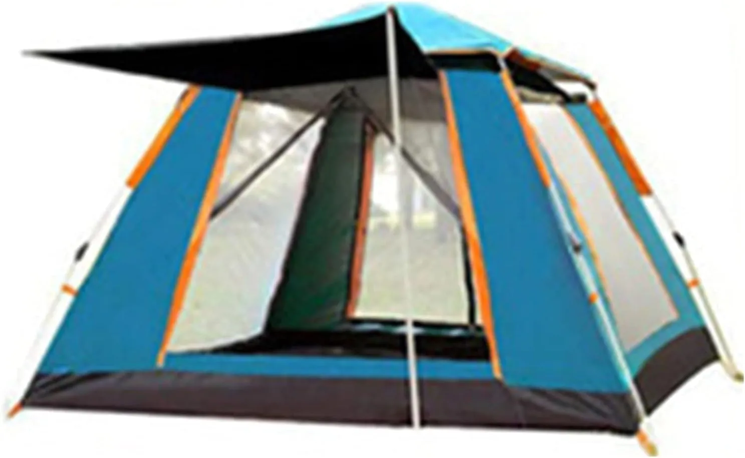 Portable Campitents Shelter Portable Waterproof Hold 3-4 Persons Instant Setup Pop up Tent with Top Rainfly Double Doors Mesh Protection for Campihikimountaineering/Blue/86.6 * 86.
