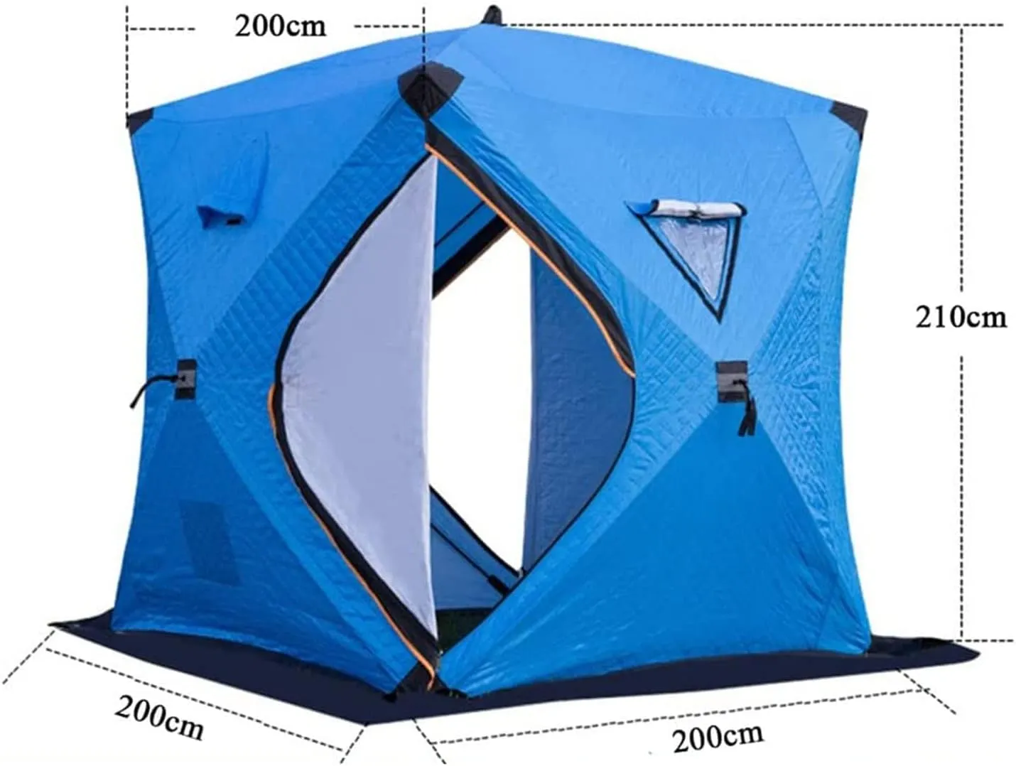 Portable Ice Fishing Shelter 3-4 People Quick-Open Winter Camping Tent Outdoor Cotton Warm Ice Fishing Tent