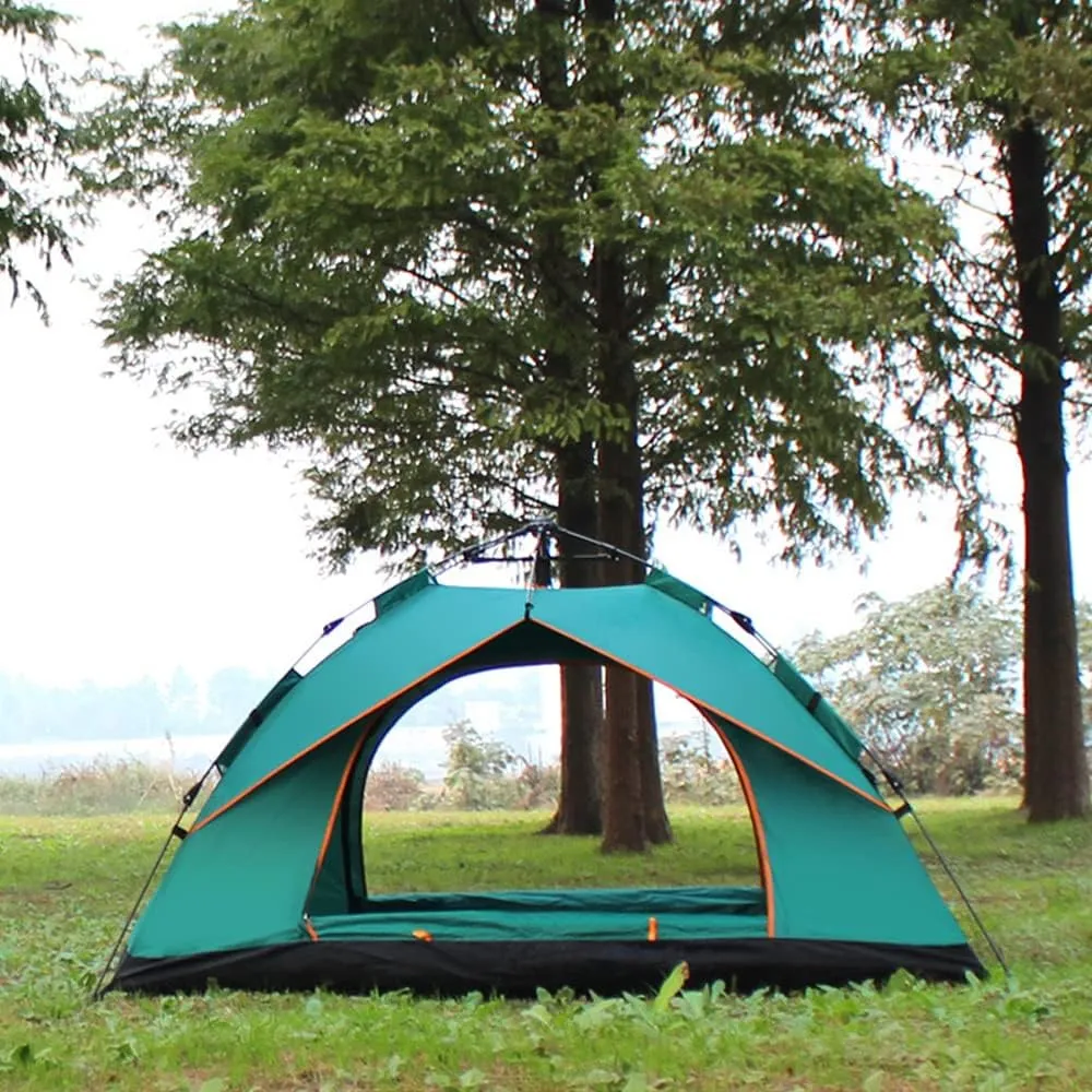 Portable Outdoor Pop up Tent Water-Resistant Portable Instant Campitent for 1-2/3-4 People Family Tent (K Green for 3)