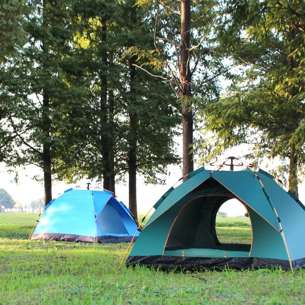 Portable Outdoor Pop up Tent Water-Resistant Portable Instant Campitent for 1-2/3-4 People Family Tent (K Green for 3)