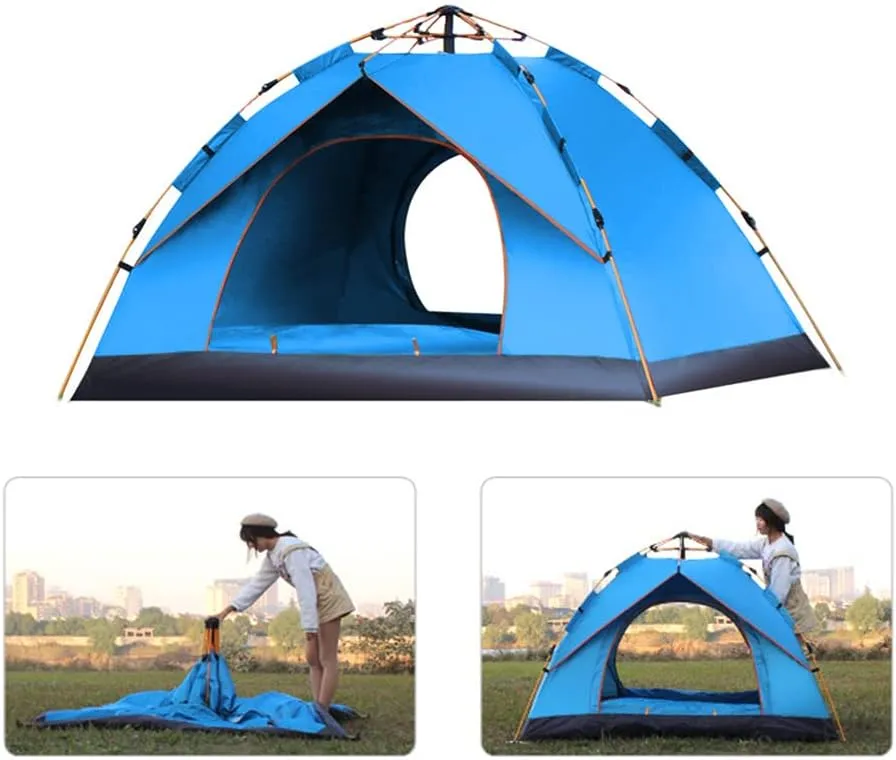 Portable Outdoor Pop up Tent Water-Resistant Portable Instant Campitent for 1-2/3-4 People Family Tent (K Green for 3)