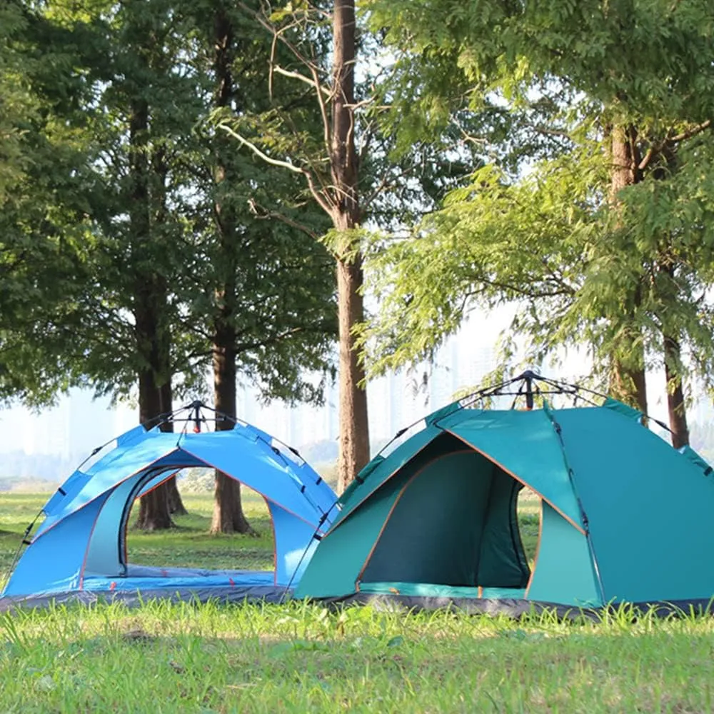 Portable Outdoor Pop up Tent Water-Resistant Portable Instant Campitent for 1-2/3-4 People Family Tent (K Green for 3)