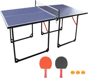 Portable Ping Pong Table 4.5FT/6FT/9FT Foldable Compact Space-Saving Design, Multi-Use Table Tennis Table for Kids Teens Adults, Free Standing Indoor/Outdoor Game