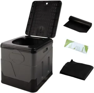 Portable Toilet for Adults with Pop Up Privacy Tent - Camping Toilet Travel Potty Bathroom Kit with Camping Shower Tent or Changing Room for Roadtrip, Beach or RV Travel