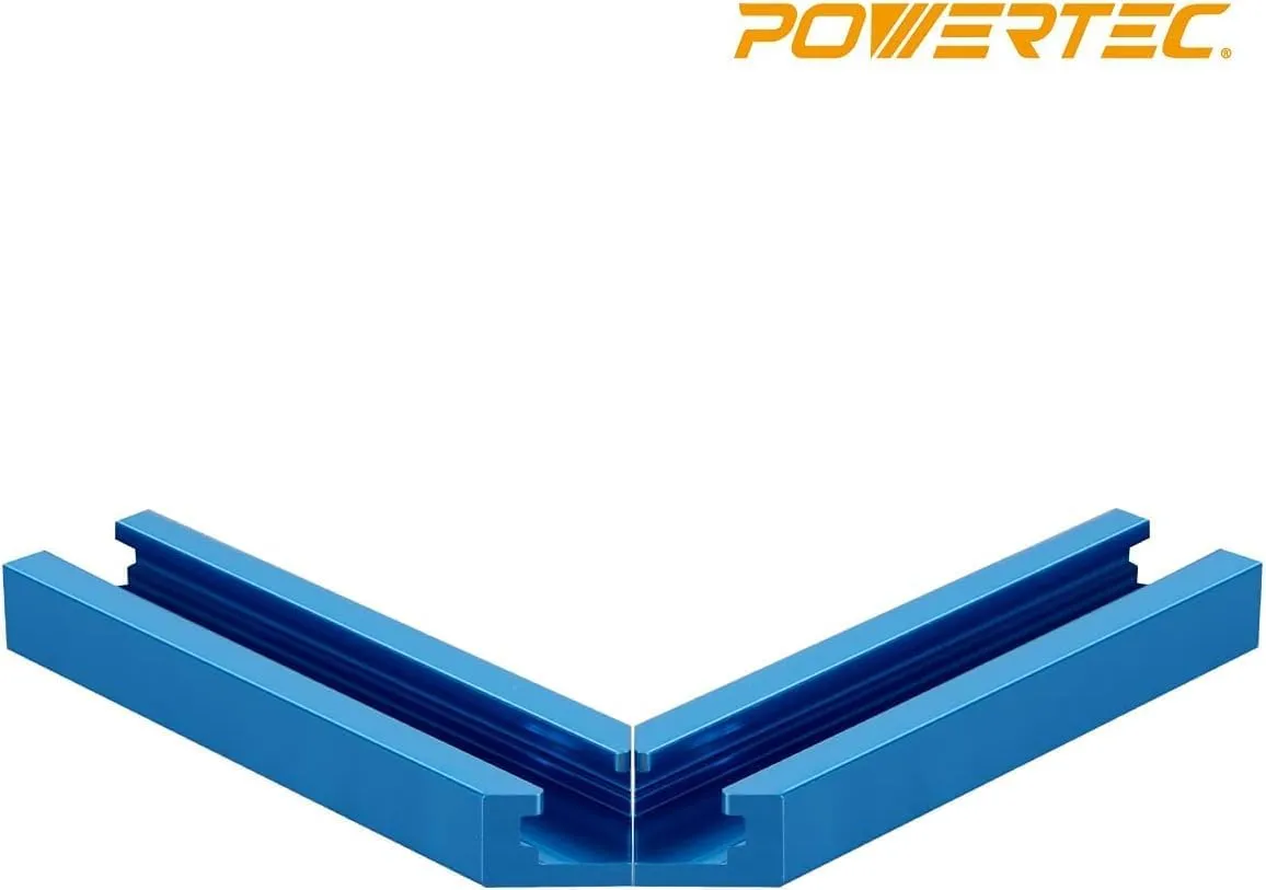 POWERTEC 72082 Double-Cut Profile Universal T-Track & Intersection Kit, 4pc 36 Inch Aluminum T Tracks with 2 Sets 3" T-Track Intersection Kit, Drill Press Table, Router Table, Workbench