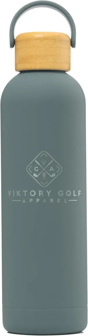 Premium, Double-Walled, Vacuum Sealed, Insulated Water Bottle - 25 oz (750 ml) with Carry Handle (Gray)