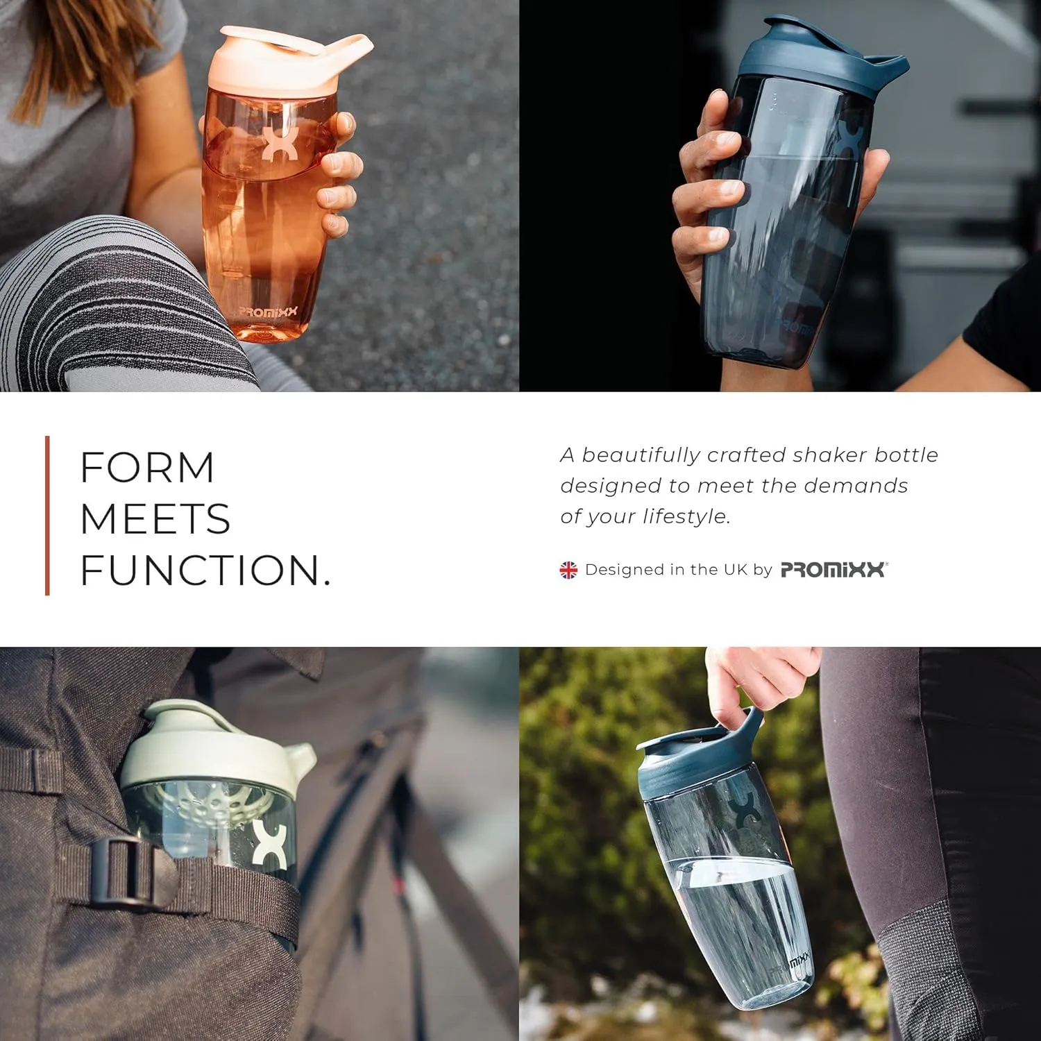 Promixx PURSUIT Protein Shaker Bottle – Premium Sports Shaker Bottles for Protein Mixes and Supplement Shakes – Easy Clean, Durable Protein Shaker Cup